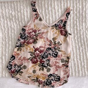 RW&CO. Silky Crepe Wide Strap Floral Printed Cami Blouse | Size XS